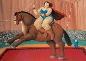La cavallerizza, dal “Circo” di Fernando Botero. La monumentalità delle figure, per il tema circense che tanto appassionò Calder, Picasso, Légere e Chagall. - Archivio BPP